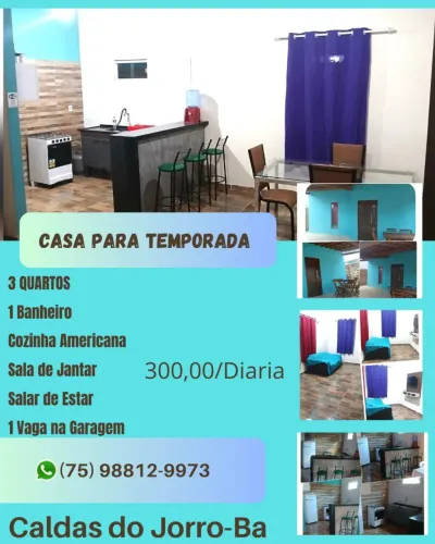 Casa de Aluguel para temporada e finais de semana (caldas do Jorro-Ba)