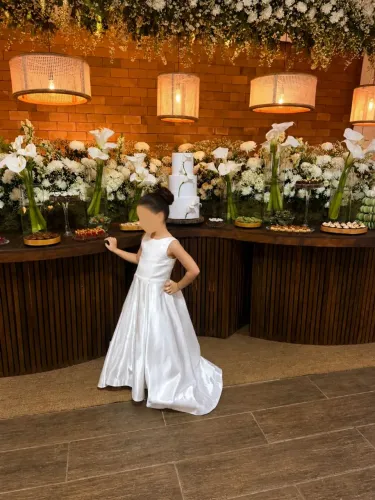 Vestido daminha 5 anos laço removível