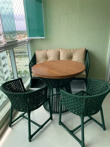 Conjunto Área Gourmet em Corda Náutica com Namoradeira Grécia