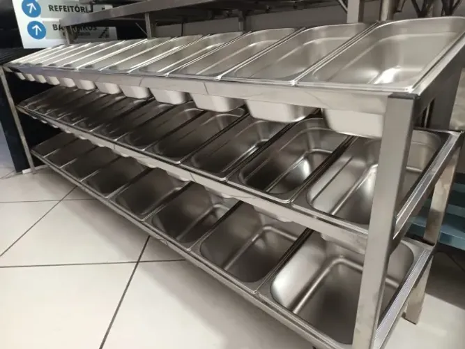 Pizzarola, Condimentadora de Sobrepor em aço Inox, com cubas GNs, secas ou refrigeradas
