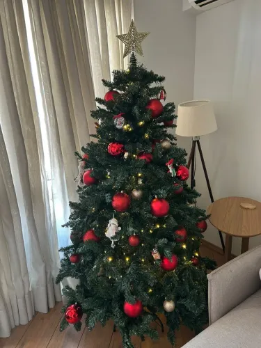 Árvore de Natal 1,80m Camicado Super Cheia + Bolas Vermelhas ?