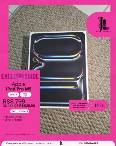 IPAD PRO M5, 256GB, TELA 13?, LACRADO, EXCLUSIVO!