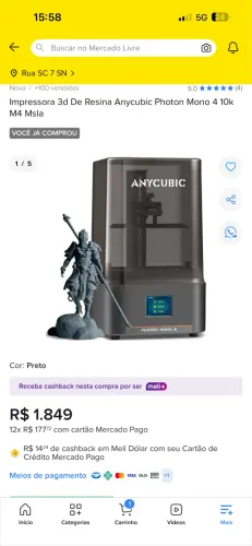 Impressora 3 D mais resina