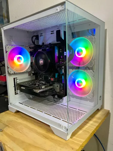 PROMOÇÃO HOJE - PC GAMER RYZEN 5, 16GB RAM, PLACA DE VÍDEO, GABINETE AQUÁRIO COM 4 FANS