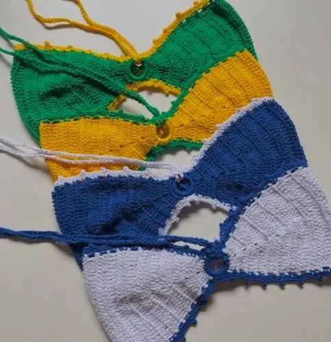 Blusa de crochê Brasil copa do mundo - sob encomenda 