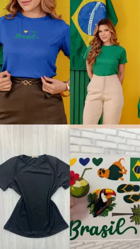 Blusa lisa e vai os adesivos para você fazer como quiser.. 32.00