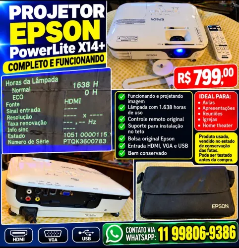 Projetor Epson Porwelight X14+