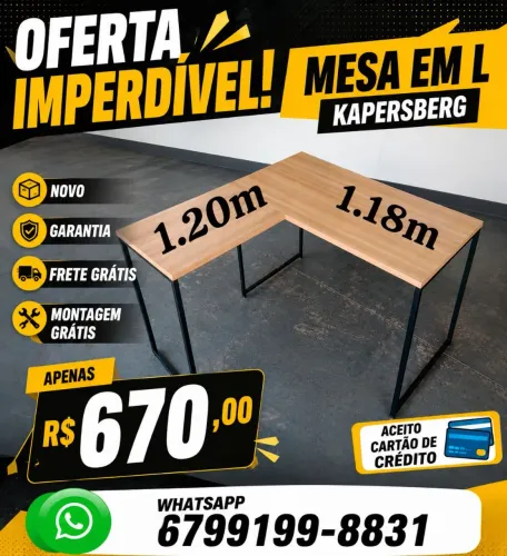 Mesa de canto escritório novo garantia entrego hoje