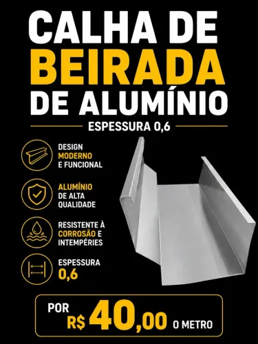Aluitens Calha de beirada em alumínio