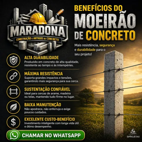 Moeirão, poste de luz padrão CEEE, vigotas, artigos de concreto