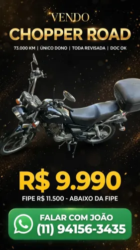 Vendo Chopper Road 150. Único dono. Doc ok 73000km toda revisada