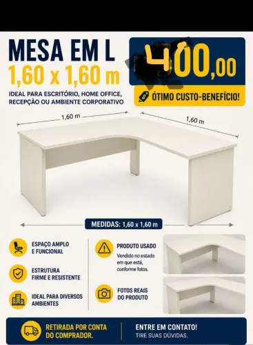 Mesa de escritório em L