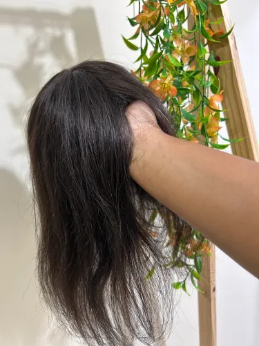 Topo capilar com cabelo humano
