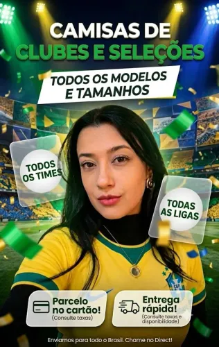 Camisas de clubes e seleções, todos os tamanhos e modelos