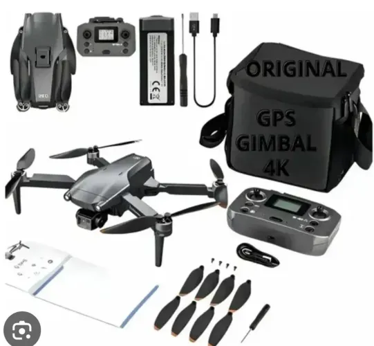 Drone L600 pro max com 1 bateria gimbal de 3 eixos com cartão de memória 32gb