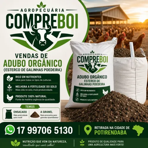 ESTERCO DE GALINHA- ADUBO ORGÂNICO 