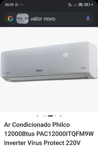Ar condicionado Philco Inverter 12 mil BTU
