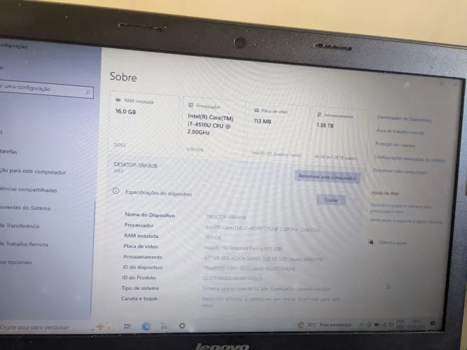 Notebook Lenovo B40 - 70