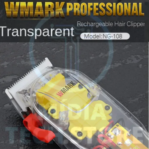 Máquina de Cortar Cabelo Profissional WMARK NG-108 Transparente Original
