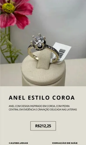 Anel Estilo Coroa em Prata 925