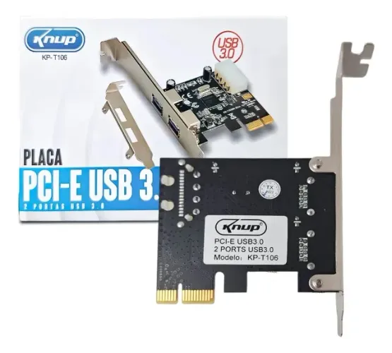 Placa PCI-E com 2 Portas USB 3.0 KP-T106 - Knup