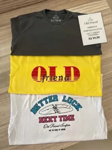 Camiseta Masculina (M) 3 Peças