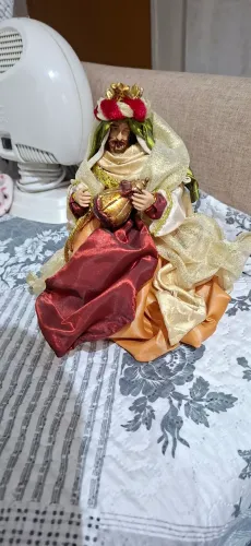 Presépio De Natal Luxo Resina E Tecido