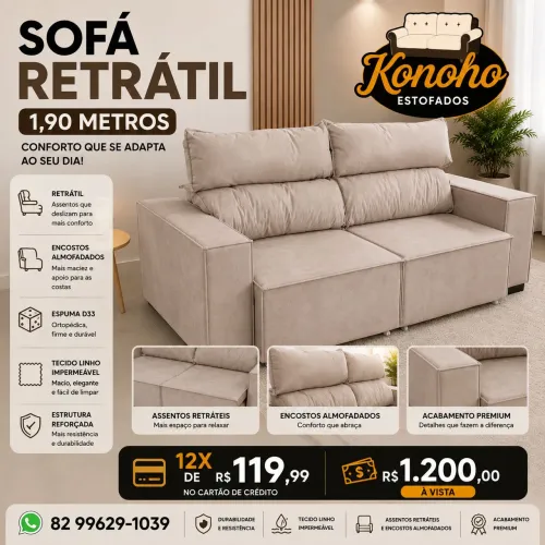 Sofá retrátil e reclinável (NOVO)