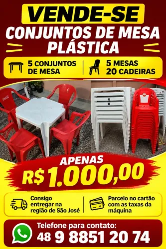 Cadeiras e mesas a venda 