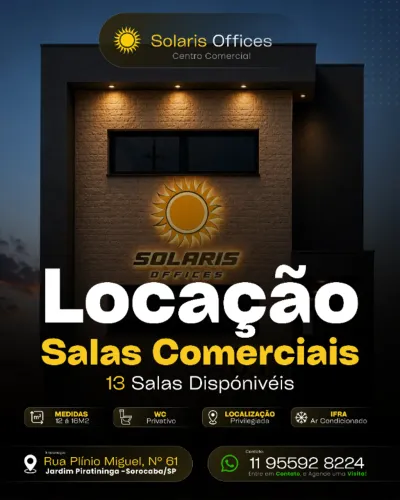 Salas Comerciais Para Locação "SolarisOffices - Sorocaba/Sp"