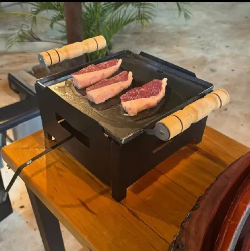 Churrasqueira portatil álcool rechaud zerada