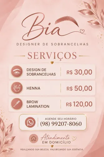 Sobrancelha design domicílio 