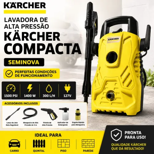 Lavadora de Alta Pressão Kärcher Compacta 1500 PSI 127V - SEMINOVA