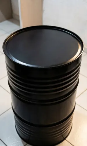Tambor / Latão Decorativo Preto Fosco 200 Litros