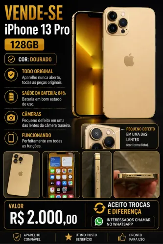 iPhone 13 Pro 128gb Dourado
