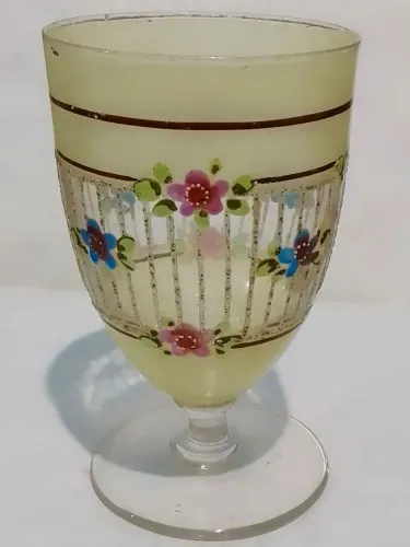 Essa v taça Veneziana pintada à mão década de 50 alto relevo 