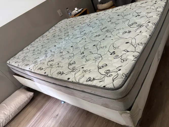 CAMA BOX + COLCHÃO ORTOBOM