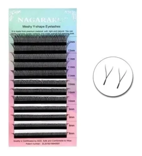Cílios em y volume brasileiro nagaraku 10mm para extensão de cílios Novo