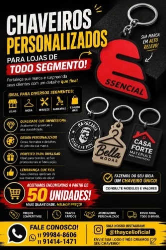 Chaveiro personalizados em 3D