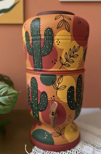 Filtro de barro decorado 2L