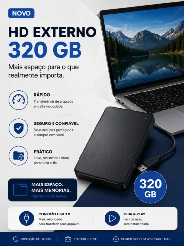 HD Externo 320 GB Novo