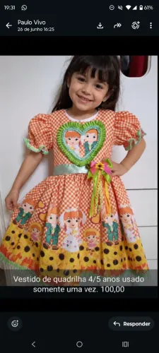 Vestido semi novo quadrilha