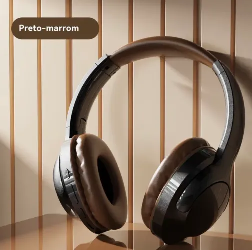 Fone Bluetooth dobrável com som Hi-Fi e cancelamento de ruído