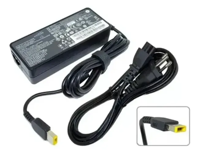 Fonte Carregador Para Lenovo 20v 4.5a 90w Plug Retangular Preto