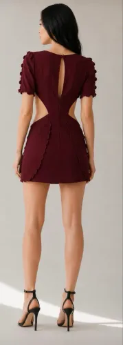 vestido pynablu bordo com fendas 36