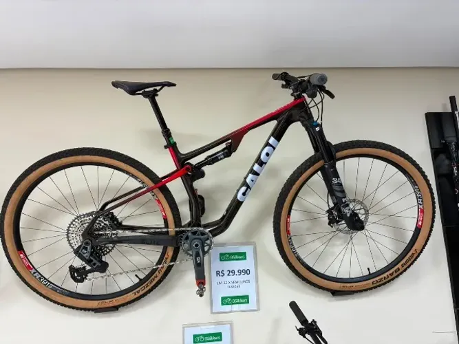 Bicicleta Caloi Elite Carbon FS Racing Carbono SRAM GX AXS T-Type 12v