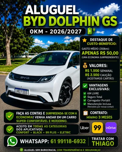 Byd Dolphin GS 2026/2027 para aluguel R$ 1500,00