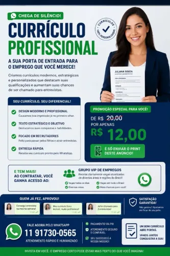 Currículo Profissional: Estruture Seu Perfil e Conquiste Sua Vaga! (Apenas R$ 12,00)