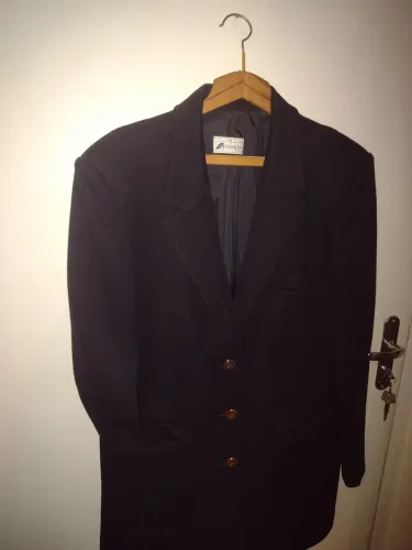 Blazer alongado em malha inglesa preto num. 44