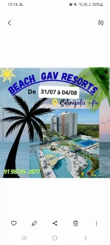 Alugo 4 diárias no Novo Beach Gav Resorts por R$ 1.600,00